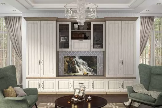 Гостиная Соната-03 Andersen Pine White/ Дуб сонома трюфель