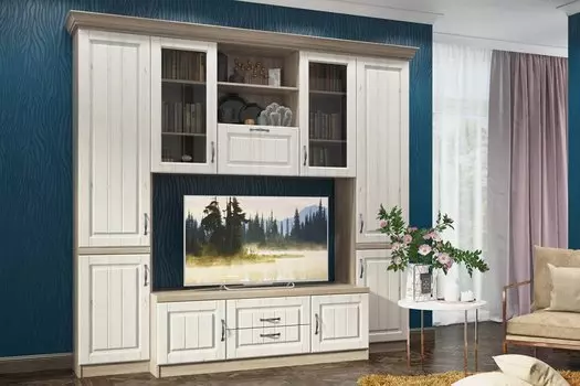 Гостиная Соната-04 Andersen Pine White/ Дуб сонома трюфель