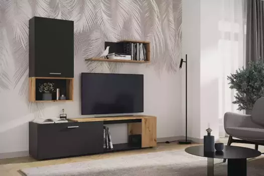 Гостиная SVISS Чёрный/Дуб Артизан