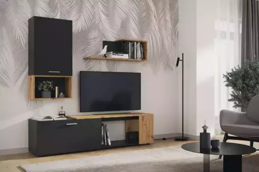 Гостиная SVISS Чёрный/Дуб Артизан