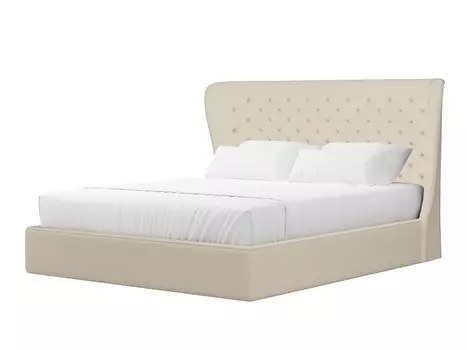 Кровать интерьерная Далия Экокожа Бежевый 160х200