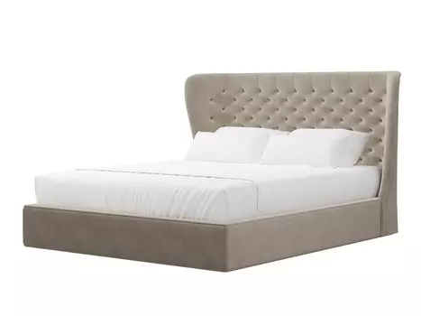 Кровать интерьерная Далия Велюр Бежевый 160х200