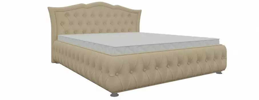 Кровать интерьерная Герда Экокожа Бежевый 140х200