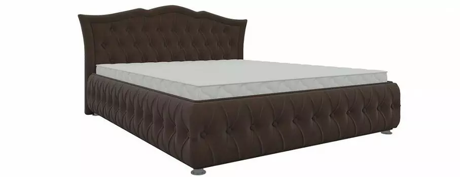 Кровать интерьерная Герда Микровельвет Коричневый 140х200