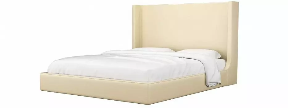 Кровать интерьерная Ларго Экокожа Бежевый 160х200