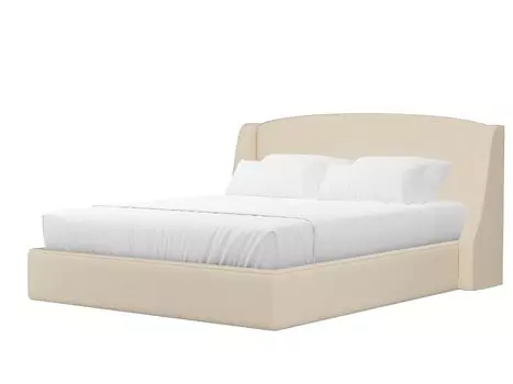 Кровать интерьерная Лотос Экокожа Бежевый