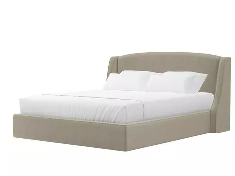 Кровать интерьерная Лотос Микровельвет Бежевый