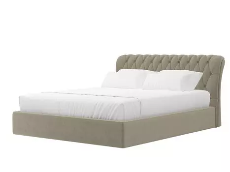 Кровать интерьерная Сицилия Микровельвет Бежевый