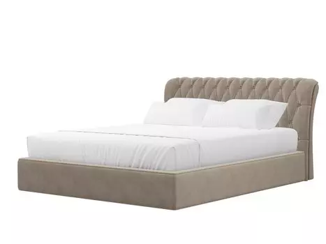 Кровать интерьерная Сицилия Велюр Бежевый