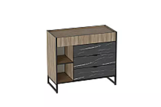 Комод 4 ящ Дуб Гринвич/Мрамор неро Барселона