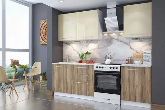 Кухонный гарнитур Корсика СТЛ.051.15РЗ Кухонный гарнитур Белый/Крем глянец/Палисандр