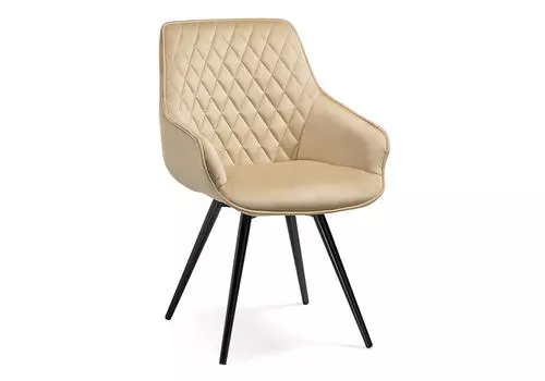 Кресло Эгел крутящееся бежевый/черный глянец