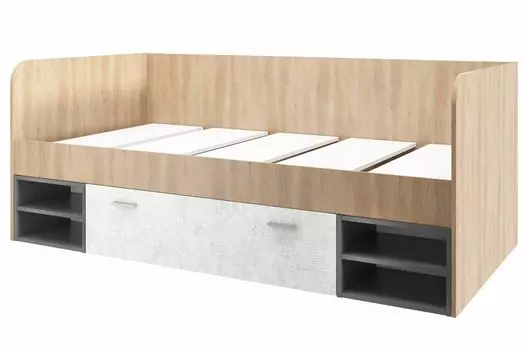 Кровать Арчи СТЛ.301.10 Дуб небраска/Спринт/Антрацит/Белый 90