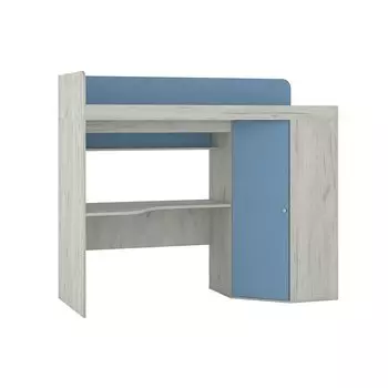 Кровать-чердак Тетрис 1 345 Дуб крафт белый/ Капри синий 80
