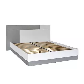 Кровать двойная Локи 01.37 Белый премиум/Серый шифер 160