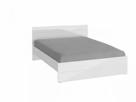 Кровать GLOSS 160 Белый/Белый глянец