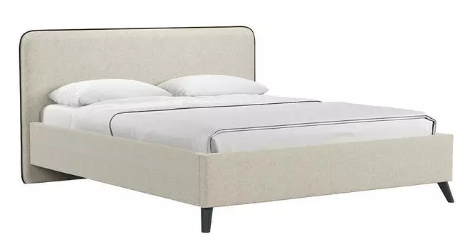 Кровать интерьерная Миа HP рогожка Bravo white/кант Коричневый 160*200