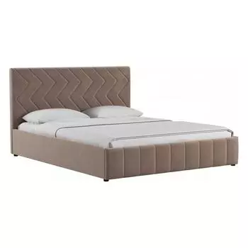Кровать интерьерная Милана HP велюр Tenerife latte (бежевый кофейный) 160*200