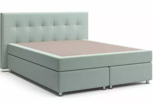 Кровать Николетт Box Spring Velutto 14 Велюр/Десерт 117 Cream Искусственная кожа 160