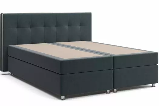 Кровать Николетт Box Spring Mika 27 Велюр/ Десерт 117 Cream Искусственная кожа 160