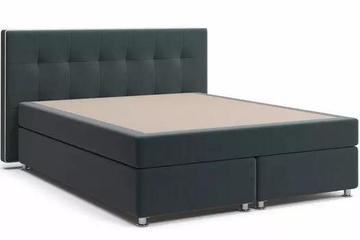 Кровать Николетт Box Spring Mika 27 Велюр/Десерт 117 Cream Искусственная кожа 160
