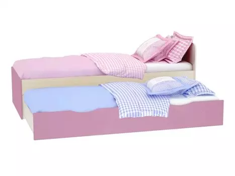 Кровать Роман КР-704 2-х уровневая Розовый металлик