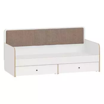 Кровать Вуди 11.02 Белый премиум, Савана латте* Гранд Белый