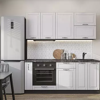 Кухня прямая Дублин-01 Special White/Graphite 2140*1900*600