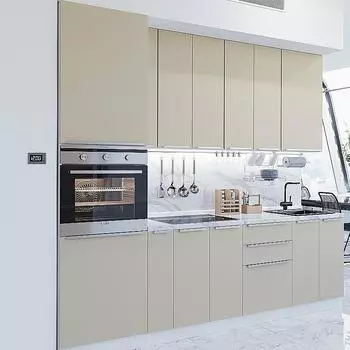 Кухня прямая Фьюжн-03 Silky Grey/Белый 2340*2600*600