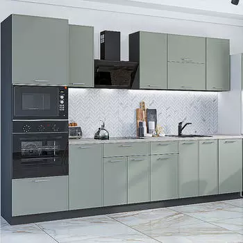 Кухня прямая Квадро-01 Аквамарин/Graphite 2140*3000*600