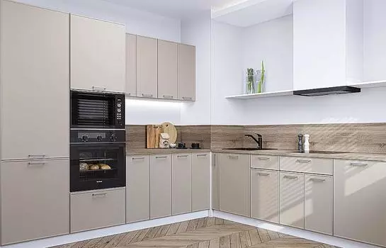 Кухня прямая Квадро-02 Кашемир/Белый 2140*2400/2150*600