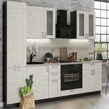 Кухня Прямая Лофт-02 Nordic Oak/Graphite 2140*2400*600