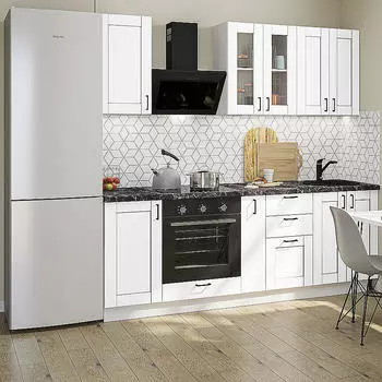 Кухня Прямая Лофт-07 White Silk/Белый 2140*2200*600