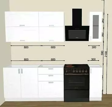 Кухня прямая Лофт Nordic Oak/Белый 2130*1700*600 Вариант 10