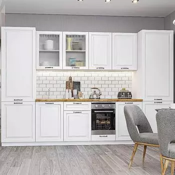 Кухня прямая Ницца Royal-01 Blanco/Белый 2140*3150*600