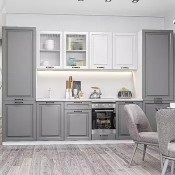 Кухня прямая Ницца Royal-01 Blanco/Magnum/Белый 2140*3150*600