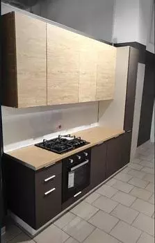 Кухня прямая Терра Ель карпатская/Белый 2350*2450/*600 Выставочный образец Новокосино