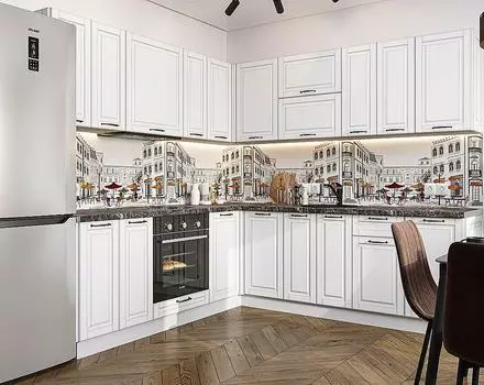 Кухня угловая Дублин-02 Special White/Белый 2140*2200/2400*600