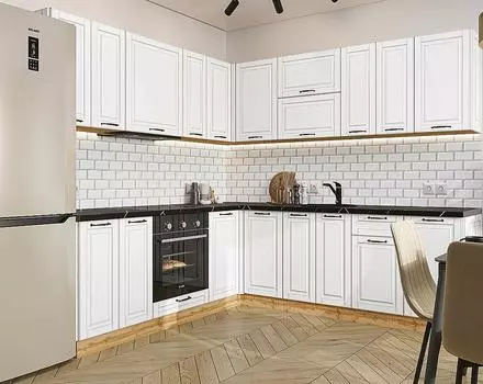 Кухня угловая Дублин-02 Special White/Дуб Вотан 2140*2200/2400*600