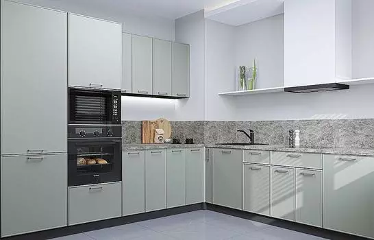 Кухня угловая Квадро-02 Аквамарин/Graphite 2140*2400/2150*600