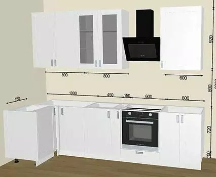Кухня угловая Лофт Super White/Белый 2330*2800/1066*600 Вариант 2