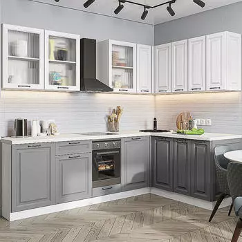 Кухня угловая Ницца Royal-02 Blanco/Magnum/Белый 2140*2550/1600*600