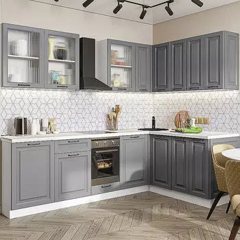 Кухня угловая Ницца Royal-02 Magnum/Белый 2140*2550/1600*600