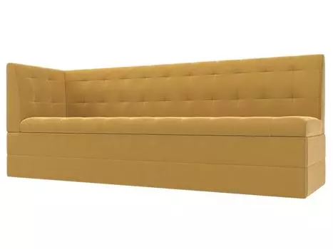Кухонный диван Бриз с углом слева Микровельвет Жёлтый