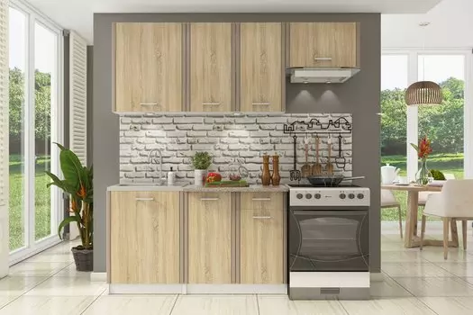 Кухонный гарнитур Бланка СТЛ.094.00 Белый/Дуб сонома (Гранитный микс)