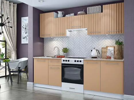 Кухонный гарнитур Бланка СТЛ.234.00РЗ Белый/Абрикос