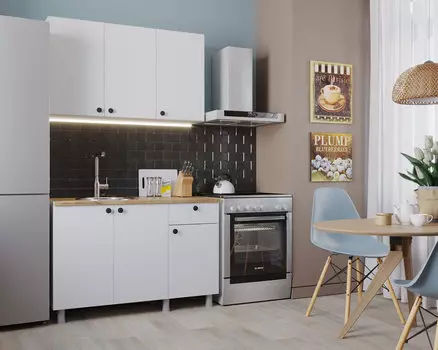 Кухонный гарнитур ДЕМИ 120 Белый/Белый