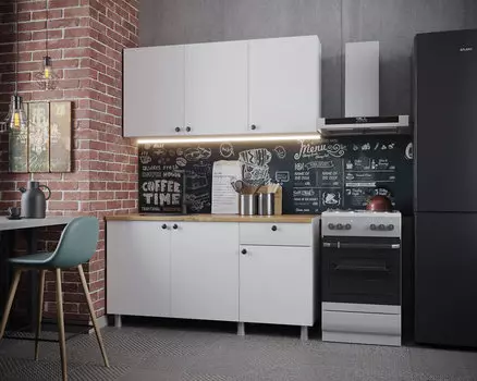 Кухонный гарнитур ДЕМИ 150 Белый/Белый