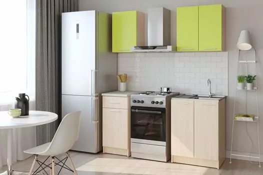 Кухонный гарнитур НИКА Дуб К./Зеленый 1L