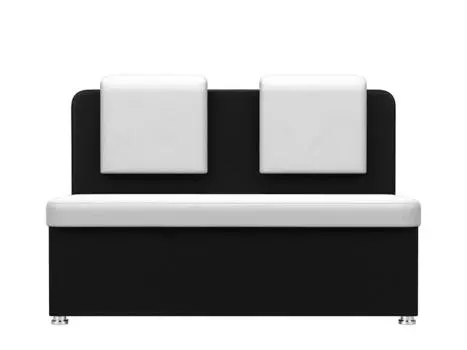 Диван кухонный прямой Маккон 2-х местный Экокожа Белый Черный